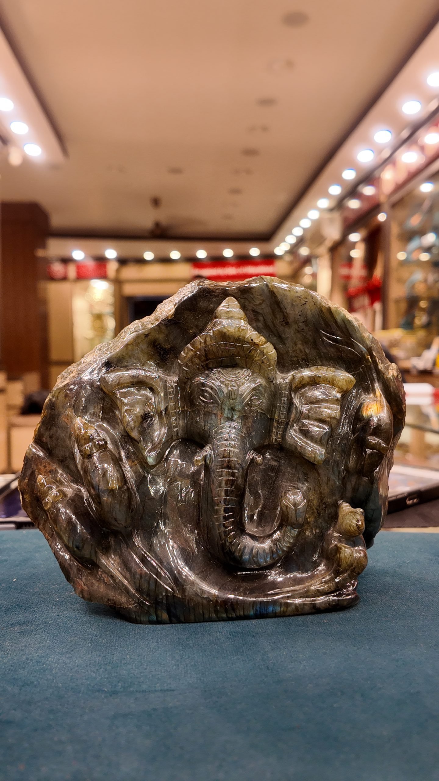 Labradorite Lord Ganesha Idol