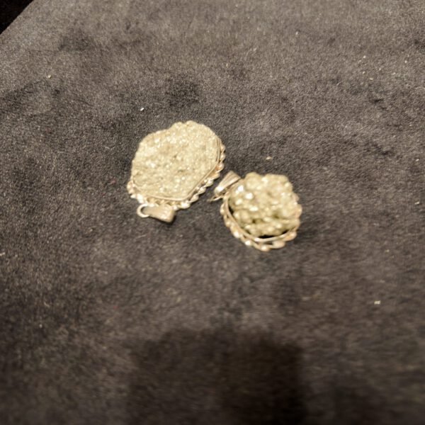 Natural Pyrite Pendant & Adjustable Ring Set