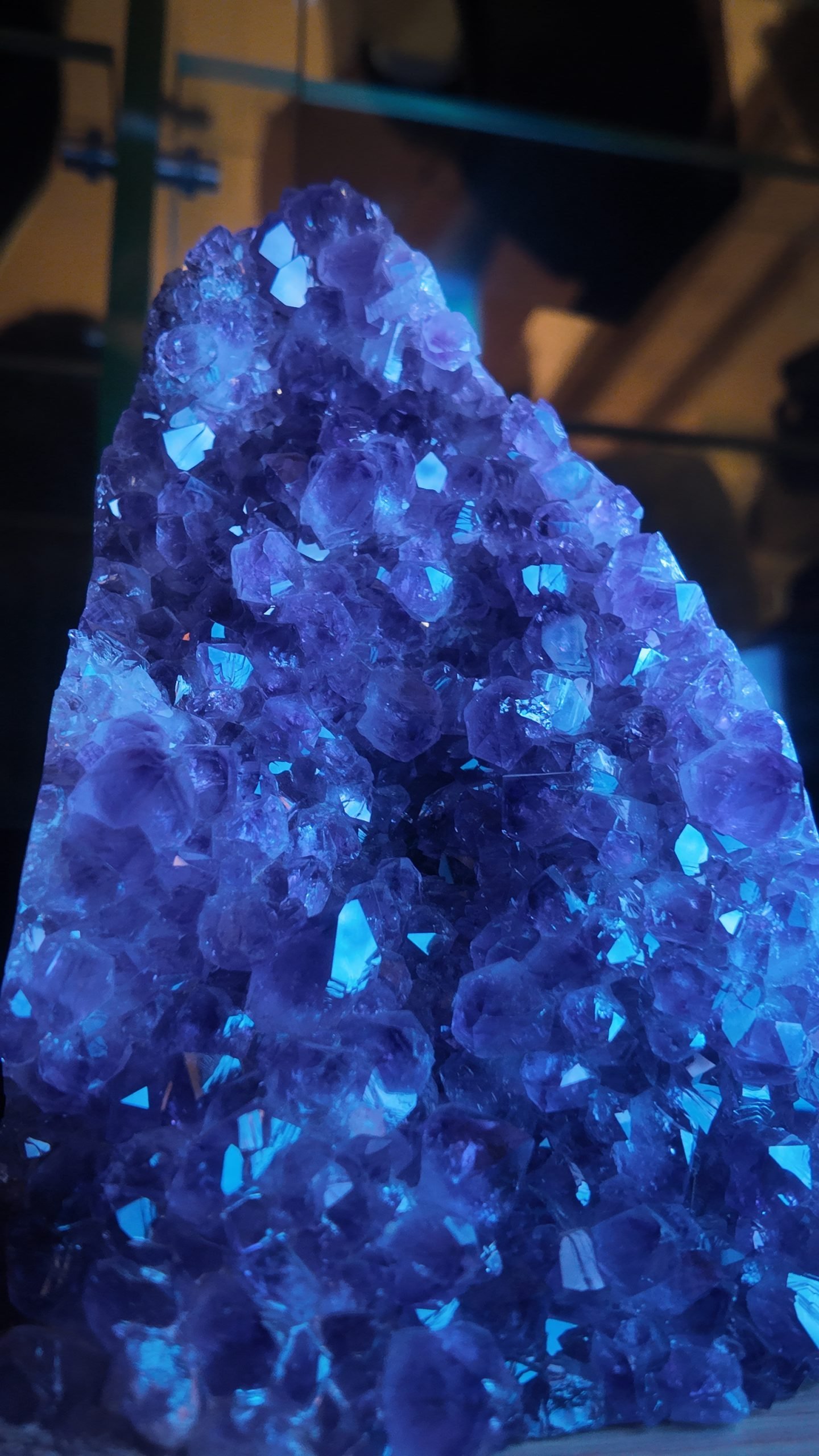 Natural Amethyst Geode Crystal Cluster with Stand – Reiki Decor (100 lb)