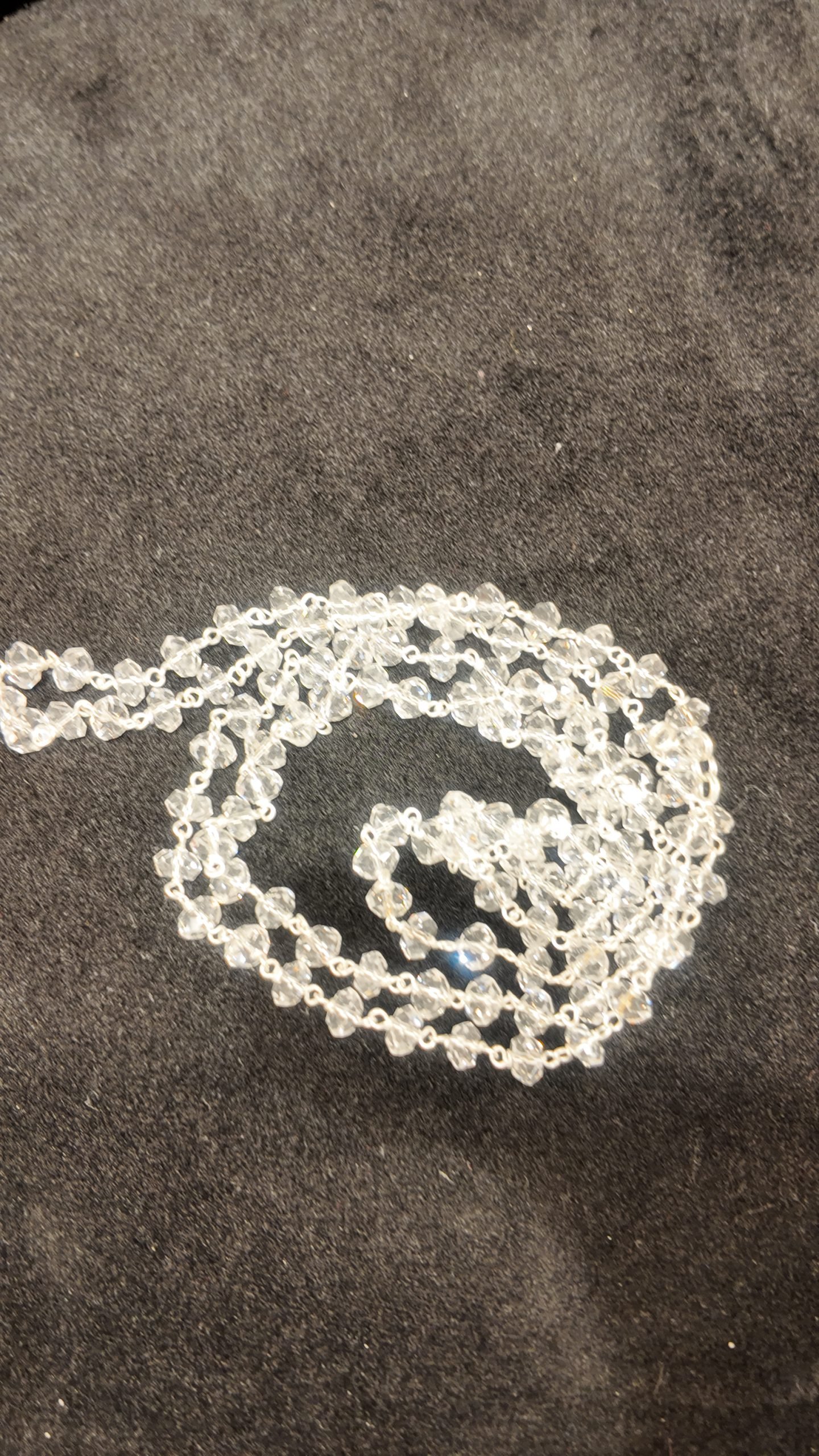 Sphatik Mala – Button Shape, Diamond Cut