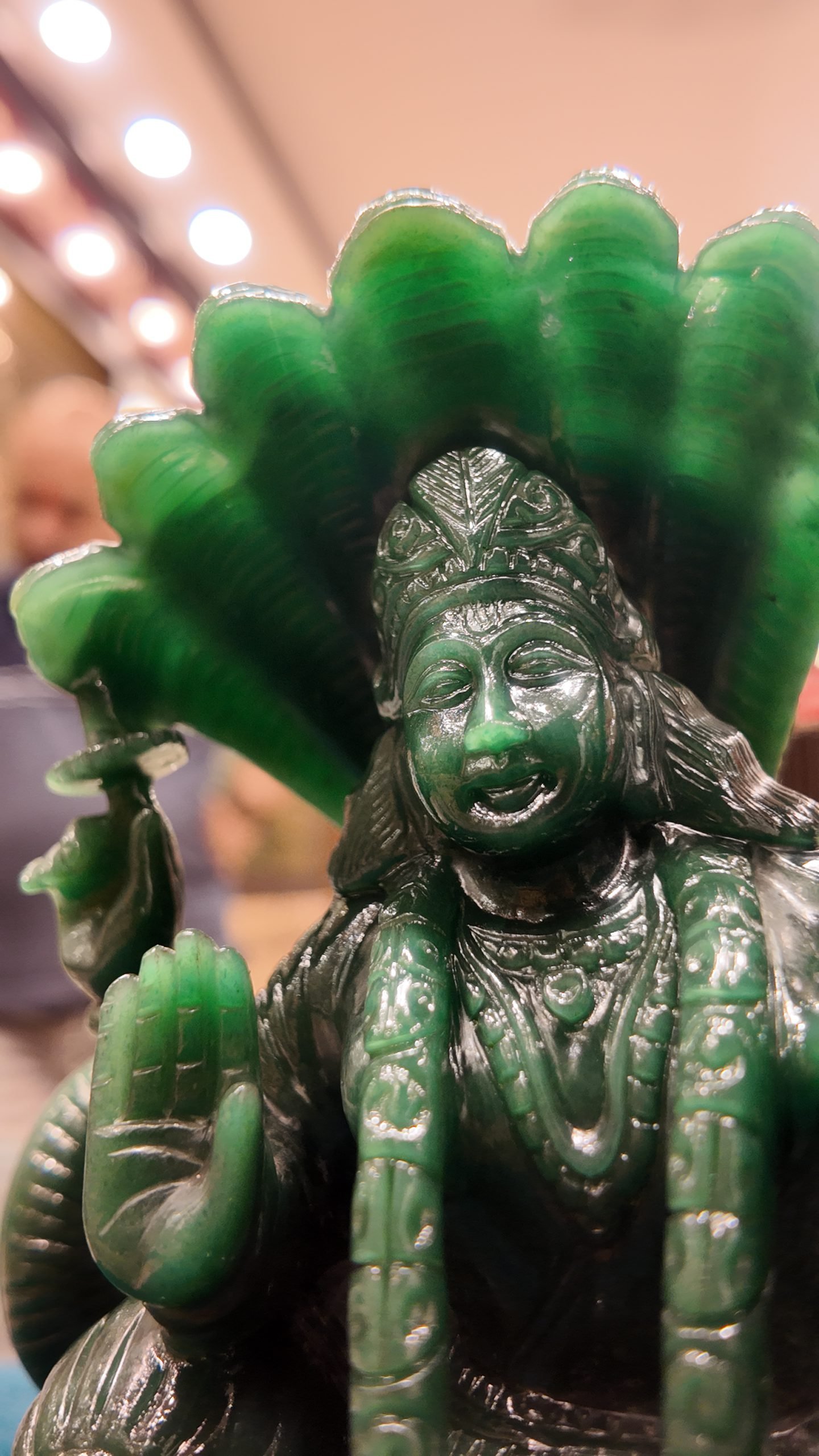 Vishnu Lakshmi in Colombian Green Jade