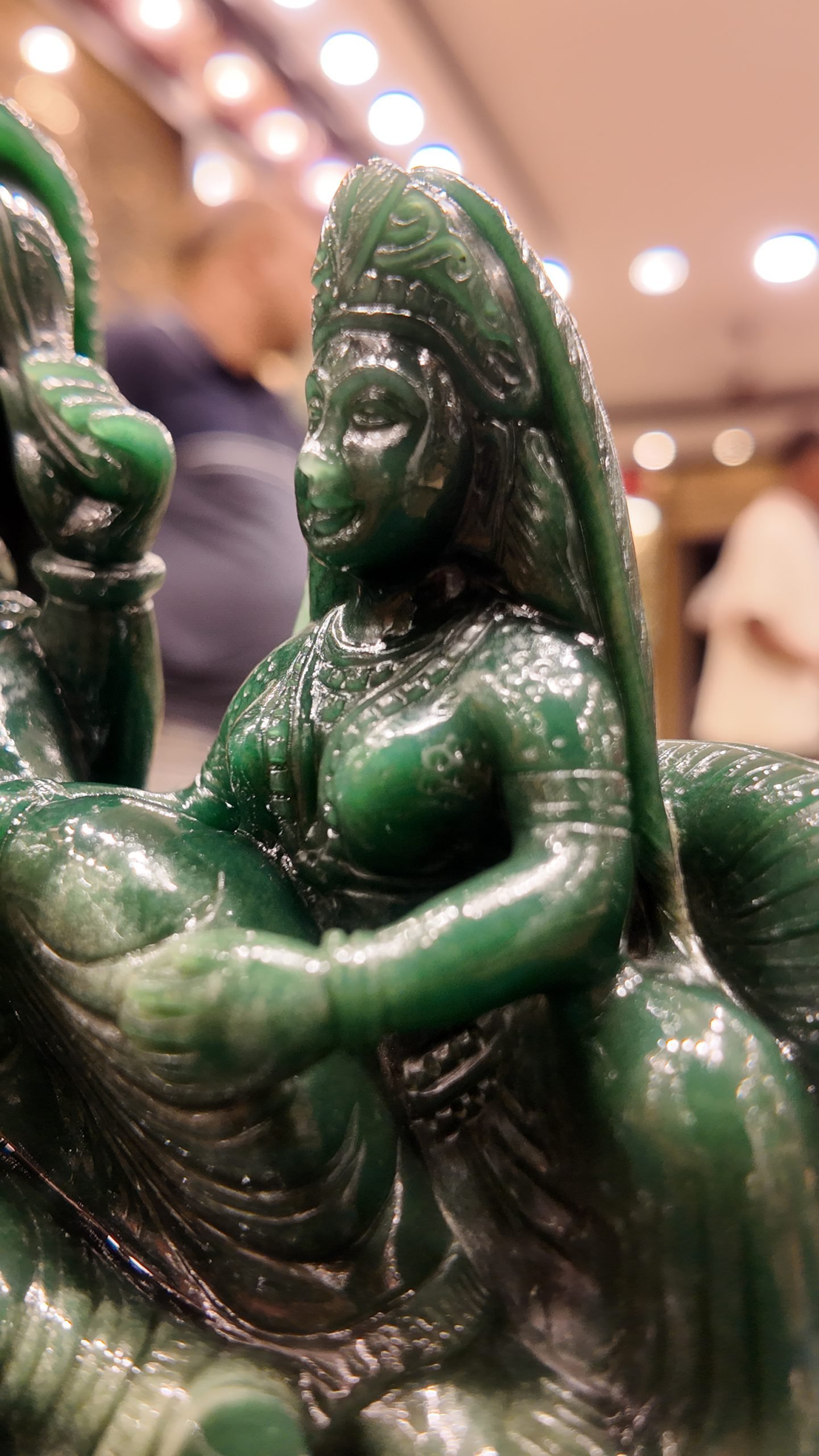 Goddess Lakshmi in Colombian Green Jade